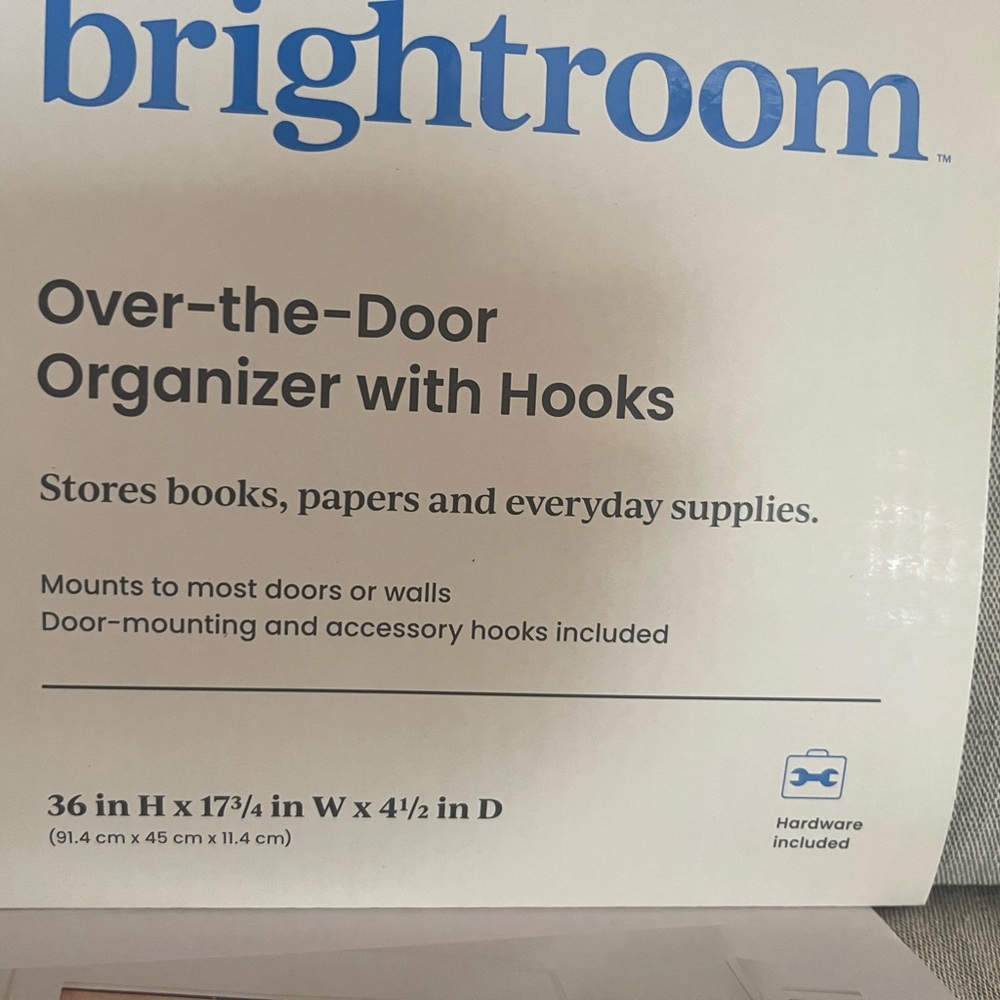 Brightroom Over-the-Door Organizer with Hooks - Gray
